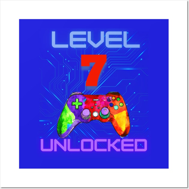 Level Unlocked Ultimate Gamer Graphic “7” Wall Art by BesTees